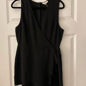 Black V Neck Skort Romper